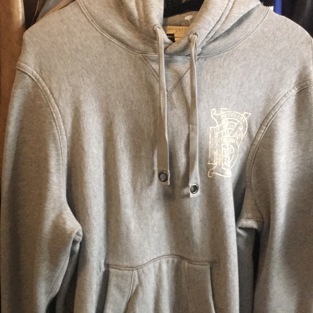 Gray Hooded Women's Sweatshirt with Chest Emblem